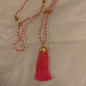 NWOT Lisi Lerch pink tassel necklace